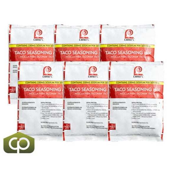 Lawry's Taco Seasoning Mix, 22 oz. 6/Case - Authentic Blend for Flavorful Tacos