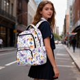 thumbnail image 4 of KUIFORTI Purple Butterfly Girls Backpack Kids Bookbag Lightweight with Adjustable Straps Front Pockets Back to School Supplies, 4 of 7