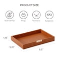 thumbnail image 3 of Casegrace PU Leather-wrapped Jewelry Tray Desktop Storage Organizer, Bedside Nightstand Home Decor Holder Tray for Sunglasses, Remote Controller, Keys, Phone, Wallet, Coin, Earrings, Necklaces, 3 of 6