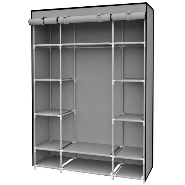 Sunbeam Free Standing Storage Closet With 13 Shelves & Roll Down Covers