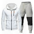 thumbnail image 3 of Men's Casual Tracksuit Set Autumn Comfortable Hooded Zip Up Sweatshirt And Matching Jogger Pants For Daily Wear Sports, 3 of 4