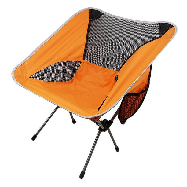 Bunblic Portable Camping Chair For Fishing Hiking Picnic, Lightweight And Heavy Duty, Orange Orange