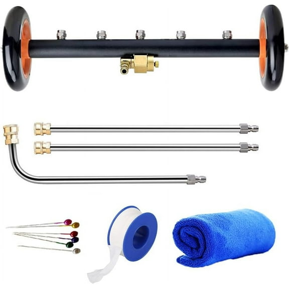 iMeshbean Dual-Function Water Broom Undercarriage Pressure Washer Surface Cleaner 18 inch 4000 PSI Power Washer Underbody Car Washer with 5 Nozzles and 3 Extension Wand