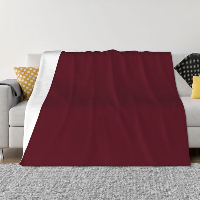 Fotbe Maroon Manta de Franela con Estampado, Manta Ultrasuave para Cama, Sofá, Auto, Hipoalergénica y Antibolitas-50"x40"