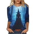 thumbnail image 2 of Ynynloco Womens Fall Shirts Halloween V Neck 3/4 Length Sleeve Pullover T-Shirts Thanksgiving Graphic Tee Tops, 2 of 5