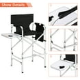 thumbnail image 4 of Omysalon 31" Tall Folding Director Chair with Side Table,Portable Makeup Artist Bar Height, Aluminum Frame 300 lbs Capacity, 33.8" L x 19.2" W x 45.6" H, 4 of 7