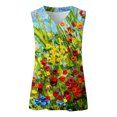 thumbnail image 4 of Camiseta holgada sin mangas con cuello redondo y estampado de flores informales de verano para mujer Pompotops  lopia994404, 4 of 5
