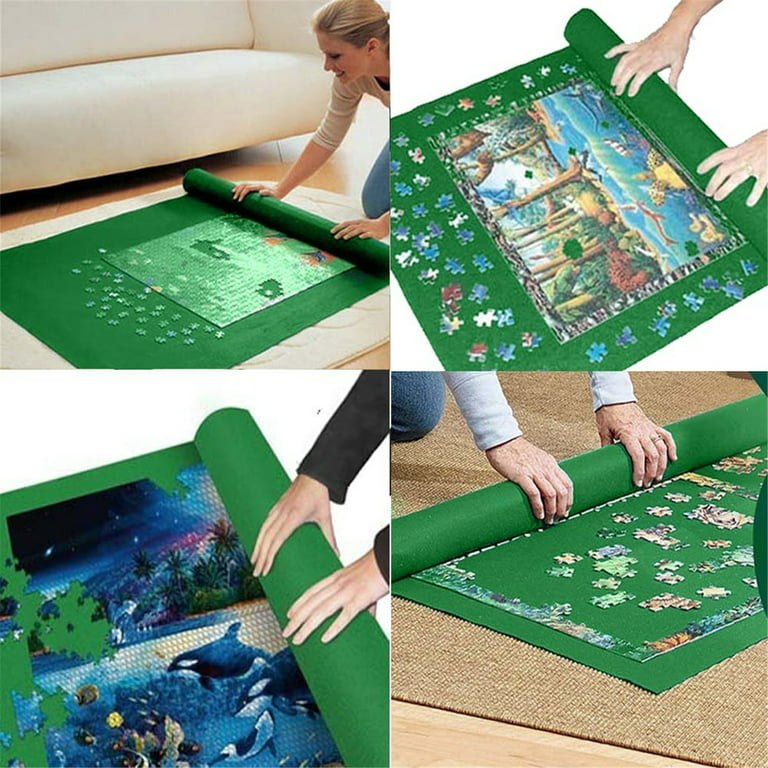 Jigsaw Puzzle Mat Roll Up, Roll-Up Puzzles Felt Save Mats Trays for Sorting Table Board Glue Clear Sheets and Frame Keeper Storage Accessories for