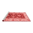 thumbnail image 2 of Ahgly Company Machine Washable Indoor Round Oriental Red Traditional Area Rugs, 4' Round, 2 of 4