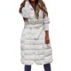 thumbnail image 1 of Gibobby Chaquetas recortadas para mujer, Chaleco largo acolchado para mujer, ligero, sin mangas, con bolsillos(Blanco,G), 1 of 5