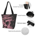 thumbnail image 4 of Pofeuu Skull and Snake Art Print Women Fashion Shoulder Handbags Top Handle Satchel Bags Tote Shoulder Shopping Bag Stylish Canvas Tote Bag, 4 of 6