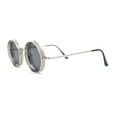 thumbnail image 3 of Round Circle Lens Dimensional Binocular Rim Metal Frame Hustler Sunglasses Silver - Black, 3 of 4