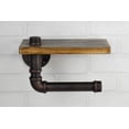 thumbnail image 5 of Nvzi Rustic Toilet Paper Holder Pipe with Shelf Industrial Toilet Roll Holder Wall Mount Farmhouse Wooden Toilet Tissue Paper Holder for Bathroom(Bronze), 5 of 5