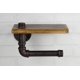 thumbnail image 5 of Xiao Hua Portarrollos de papel higiénico rústico con estante, soporte industrial para rollo de papel higiénico, soporte de pared de madera rústica para baño (bronce), 5 of 5
