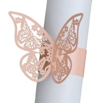 50-Pack 3D Butterfly Napkin Rings for Wedding Receptions, Elegant Paper Napkin Holders for Dinner Parties, Holiday Place Settings, and Family Gatherings
