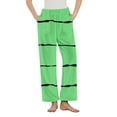 thumbnail image 3 of MGDXOX Flannel Striped Pajama Pants Women Fuzzy Printed Soft Pj Bottoms Loose Loungewear Elastic Waist Lounge Pant with Pockets Green S, 3 of 6