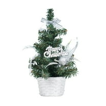 Leodye 1PCS Mini Christmas Tree, Prelit Small Artificial Tabletop Snow Flocked Christmas Trees Decor , Outdoor Indoor Porch Table Centerpieces Xmas Christmas Decorations-15.74in