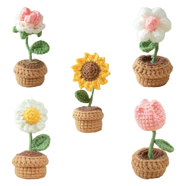 1pcs Knitted Colorful Crochet Tulips for Room Decor – DormVibes