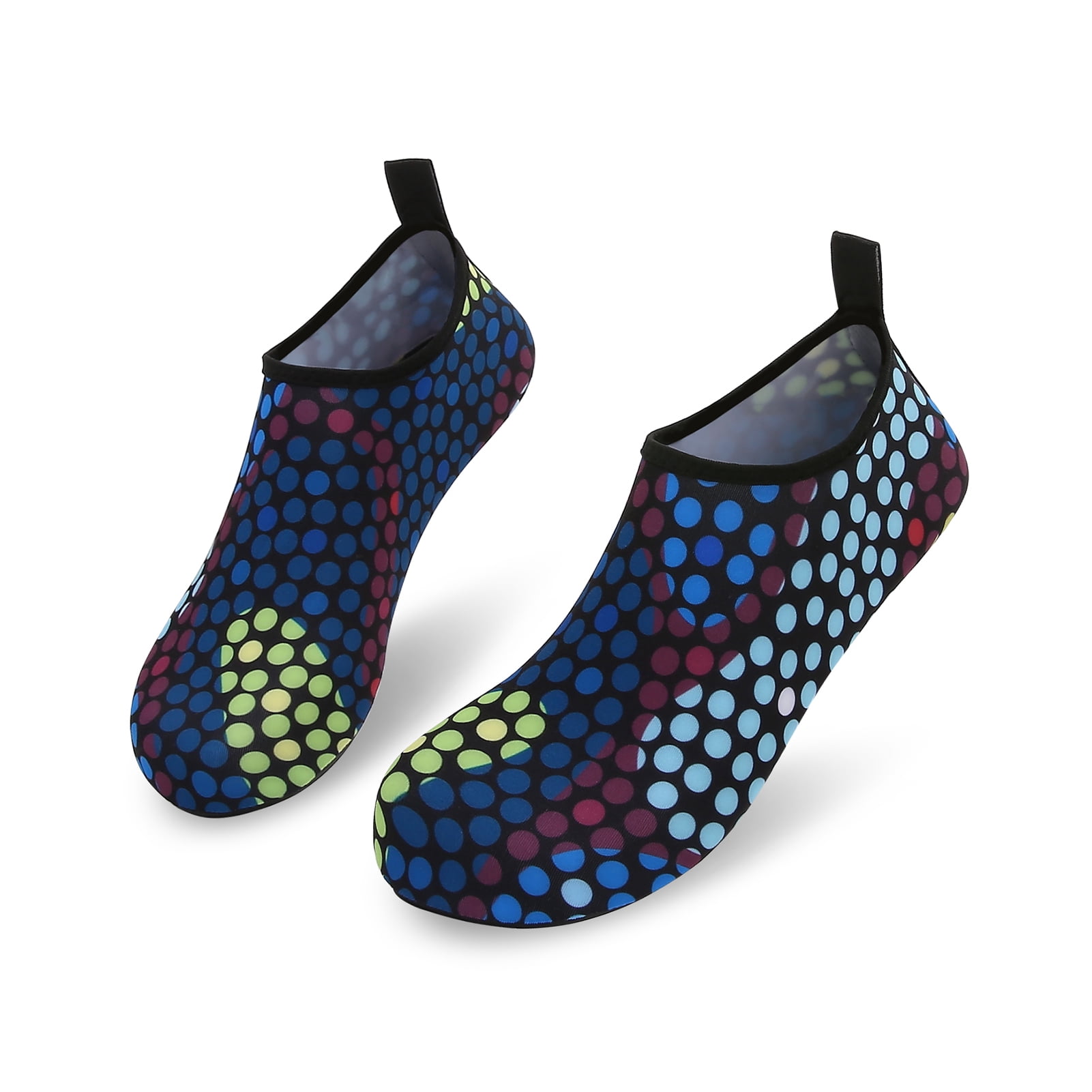 Men and Women a Slip On Barefoot Quick-Dry Beach Aqua Yoga Water Shoes (Multi Dot/Black, 5.5-6.5 Women/5-5.5 Men)