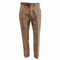 thumbnail image 4 of HBDesign Mens Herringbone Cotton Blend Dress Pants Slim Fit Cuffed Fall Winter Trousers, 4 of 7