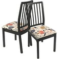thumbnail image 6 of Dining Chair Seat Covers Set of 6, Stretch Printed Seat Covers for Dining Room Chairs, Soft Removable Washable Chair Seat Protector Seat Cushion Slipcovers for Kitchen, Office, 6 of 6