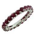 thumbnail image 3 of Eternity Band 2.56 Ctw Round Red Ruby Gemstone 925 Sterling Silver Women Stacking Ring GIFT FOR HER, 3 of 8