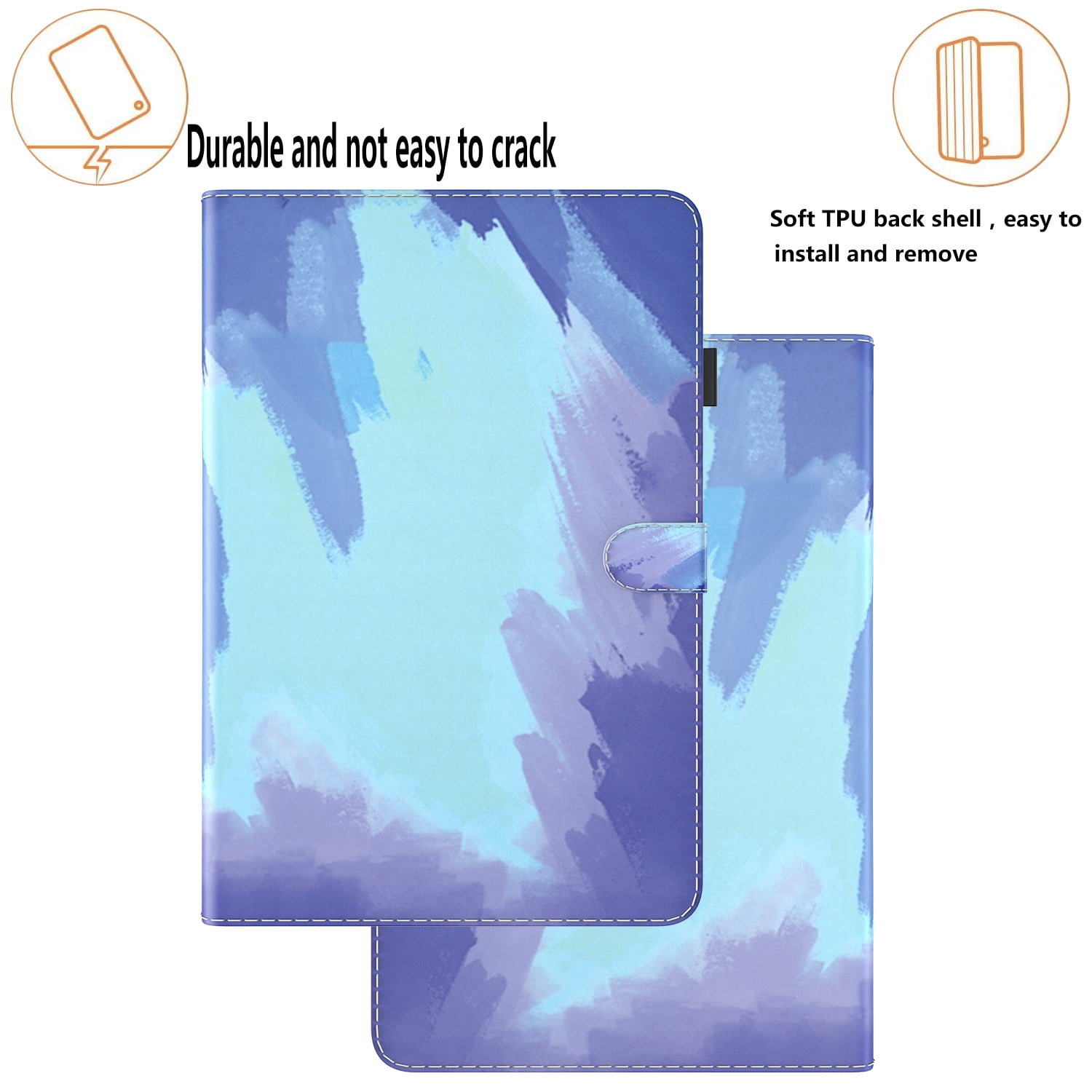 Dteck Folio Case for Apple iPad (10th generation) 10.9-Inch 2022, Auto Wake Sleep Smart Cover Slim Gradient Flip Stand Case with Card Slots Pencil Holder for iPad 10th Gen,Blue