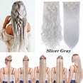 thumbnail image 3 of Benehair Clip in Hair Extensions Full Head Long Thick 8 Pieces Hair 18 Clips Curly Wavy Straight Hairpieces 100% Real Natural as Human Best Hair Set 26'' Straight Silver Gray, 3 of 10