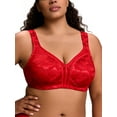 thumbnail image 2 of Deyllo Women Plus Size Minimizer Bras Full Coverage Wirefree Non Padded Bra Large Bust Red Bras Clothes-Size 36G, 2 of 4