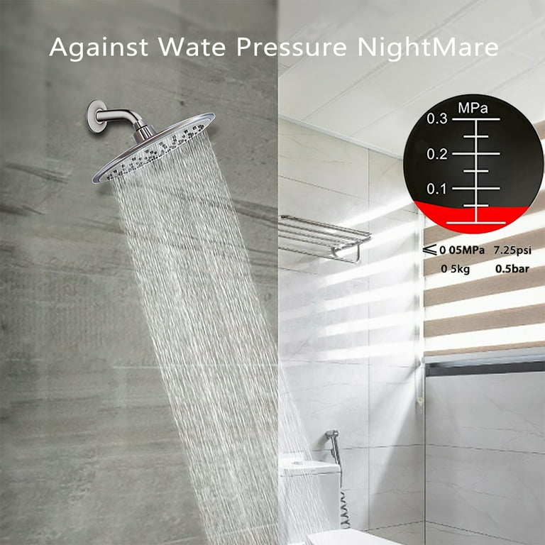 1-Spray Setting 8 in. Single Wall Mount Fixed Adjustable Shower Head in Chrome 1-Spray Setting 8 in. Single Wall Mount Fixed Adjustable Shower Head in Chrome