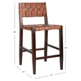 thumbnail image 6 of SAFAVIEH Paxton Woven Leather Counter Stool with Footrest, Cognac/Espresso, 6 of 8