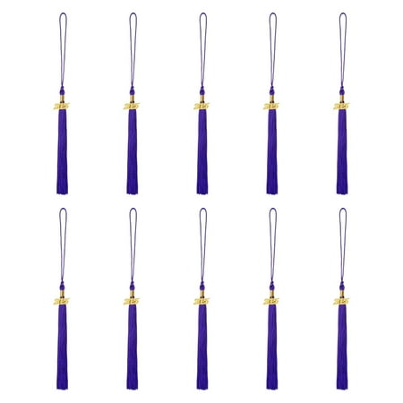 Wxqbjtam 10 Pieces Honor Cord Graduation Tassel Cap and Gown Accessories for Academic Cap Purple