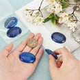 thumbnail image 3 of 5PCS Natural Lapis Lazuli Cabochon Stone Tiles Flat Back Cabochons Oval Gemstones Beads for Embellishments Earring Necklace Bracelet Jewelry Making 1.18x1.57x0.33inch/3x4x8.5cm, 3 of 6