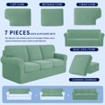 thumbnail image 4 of Subrtex 9-Piece Stretch Sofa Slipcover Sets with 4 Backrest Cushion Covers and 4 Seat Cushion Covers (Oversize Sofa, Dark Cyan), 4 of 8