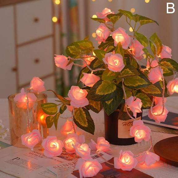 Rose Led Fairy Lights Rose Lights Strings for Valentines Day Wedding Room Night Decoration Garden Heart Christmas Light