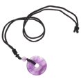 thumbnail image 1 of Natural Crystal Pendant Chinese Safe Stone Necklace For Jewelry Lovers 1Set Delicate Traditional Round Design In Purple Color, 1 of 4