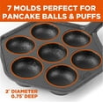 thumbnail image 3 of Commercial Chef 12 Inch Preseasoned Cast Iron Danish Aebleskiver Puff Ball Pan, 3 of 8