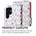 thumbnail image 5 of Dteck Case for Samsung Galaxy S22 Ultra with Wristlet Lanyard Strap, Luxury PU Leather Wallet Phone Case with Card Holder Flip Kickstand Cover, Butterfly Flower, 5 of 6