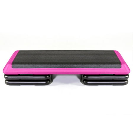 The Step Health Club Size Platform with four (4) Original Risers - Pink