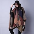 thumbnail image 3 of Ponchos para mujer, chales, bufanda de invierno de gran tamaño, Poncho tejido para mujer, capa cálida, cobija vestible a la moda, Sudadera con capucha, 3 of 4