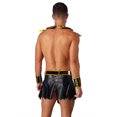 thumbnail image 4 of Disfraz de rey egipcio de Halloween de piel sintética para hombre, disfraz de Cosplay, falda con cintura con cremallera, cinturón y pulseras para el cuello, 4 of 5