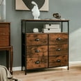 thumbnail image 2 of Costway Commode 6 Tiroirs Tour de Rangement en Tissu à 2 Niveaux avec Dessus en Bois, 2 of 10