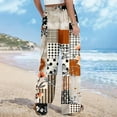 thumbnail image 5 of Cxenplz Palazzo Pants for Women 2025, Elastic High Waisted Boho Casual Loose Wide Leg Pants Plus Size Print Baggy Lounge Trouser Pants on Clearance, 5 of 6