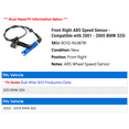 thumbnail image 2 of Front Right ABS Speed Sensor - Compatible with 2001 - 2005 BMW 325i 2002 2003 2004, 2 of 2