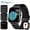 Black, variant on New 2024 Unisex Smartwatch: Stylish Design, Stainless Steel Strap, High-Resolution Display, Sleep & Activity Tracker, Compatible with Android/iOS, Free Strap Included