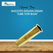 MARINE CITY Brass Drain Tube Corrosion Resistant Easy Functional and Smooth Design, 3-7/8 x 1 Inch, for Boat Water Marine Transom Motor Well Live Well Bait Well Pack of 1