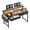 Black, variant on BoldGear Gaming Desk with LED Lights & 2 Fabric Drawers, 39.4Inch Home Office Computer Desk with Side Pocket & Ergonomic Monitor Stand, Small Space Study Writing Table with Anti-Tip Design,Black