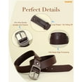 thumbnail image 6 of WHIPPY Women Leather Belt with Pin Buckle, Black Waist Belt for Jeans Pants, 6 of 8