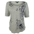 thumbnail image 4 of Women's Petite Linen Scoopneck Tee-M-S, 4 of 5