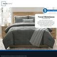 thumbnail image 6 of Mainstays Tonal 5-Piece Black Stripe Matelasse Comforter Set, King, 6 of 14